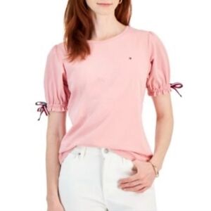 Tommy Hilfiger Puffed Short Sleeve Tee Ribbons